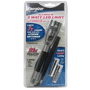 Buy Energizer 3 Watt LED Metal Light W e2 Lithium AA Batteries by Energizer