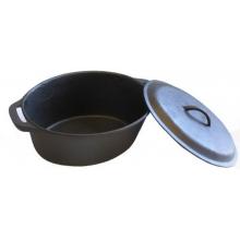 Seasoned Cast Iron Oval Casserole Pot 5 QT