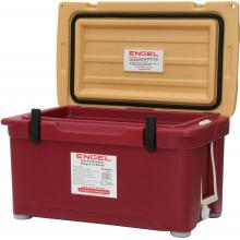 ENGEL ROTO-MOLDED PLASTIC RUGGED COOLERS 65 Quarts Garnet And Gold