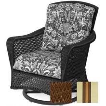 Lloyd Flanders Grand Traverse Swivel Glider In Caramel Finish And Resort Lodge Fabric.