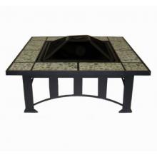 Fire Sense 36 Inch Square Tuscan Tile Top Mission Style Fire Pit