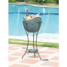 Alfresco Home Olas Outdoor Beverage Cooler With Shelf And Stand - Antique Topazul