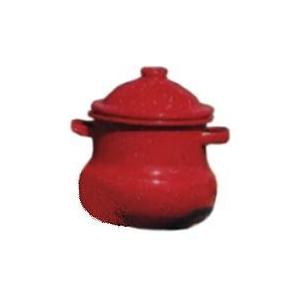GSI Red Enamelware Sugar Bowl