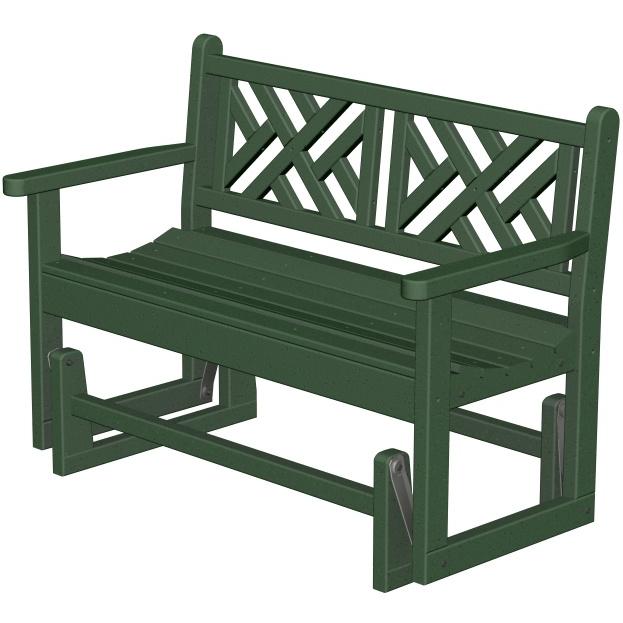 Poly-Wood Recycled Plastic Wood Chippendale Glider Bench - 48 Inches