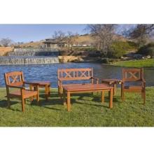 Eden Outdoor Living Rexburg Wood Lounge Set