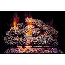 Peterson Gas Logs 30 Inch Rustic Oak Vented Gas Log Set With ANSI Certified G46 Burner And Manual Safety Pilot