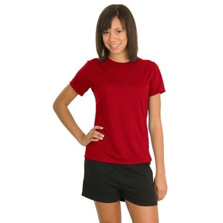 Sport-Tek Ladies Dry Zone Raglan Accent T-Shirt XXL - True Red - Moisture Control plus size moisture wicking, 
