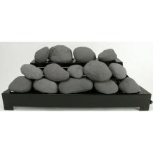 Rasmussen 30 Inch Dark Grey ALTERNA See-Thru Vent Free Natural Gas FireStones With Black Chassis And Manual Safety Pilot