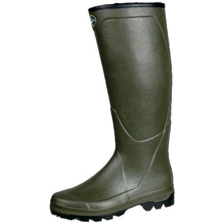 Le Chameau Boots Mens Country All Tracks XL Hunting Rubber Boot - Olive - Size 11.5