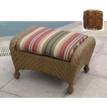 North Cape Catalina Resin Wicker Ottoman - Walnut