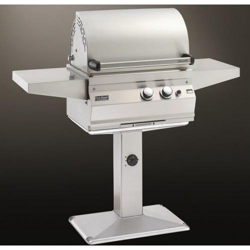 Fire Magic Aurora A430 Natural Gas Grill W/ One Infrared Burner On Patio Post