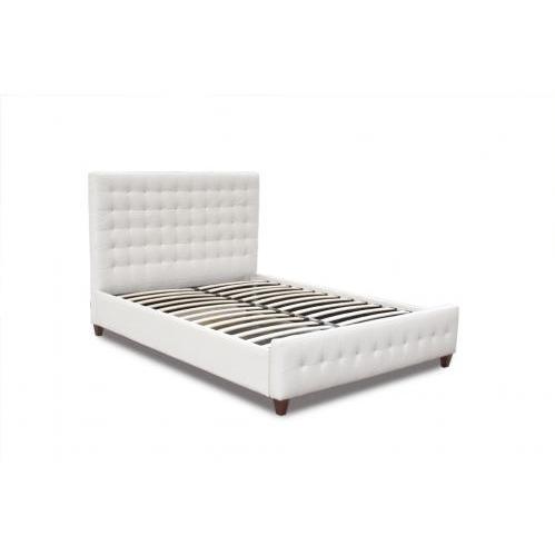 Diamond Sofa Zen Collection Eastern King Size Bonded Leather Tufted Bed - White
