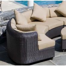 Alfresco Home Portofino Wicker Outdoor Sectional Sofa with Cushions - Right Arm