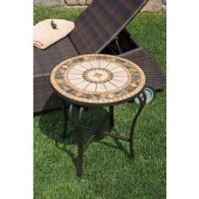 Alfresco Home 20 Inch Round Outdoor Side Table (Compass Design)