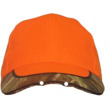 Lighted Structured Hat W/ 2 LED Lights Blaze Orange And Camo Trim