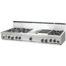 BlueStar RGTNB Series 60 Inch Natural Gas Rangetop Style Cooktop With 12 Inch Griddle And 12 Inch Charbroiler
