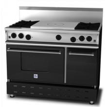 BlueStar Range RNB 48 Inch Propane Gas Range With FrenchTop - Black