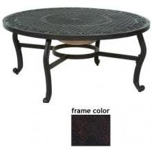 Meadow Decor Athena Cast Aluminum 48 Inch Chat Table With Fire Pit Mocha Stone Finish