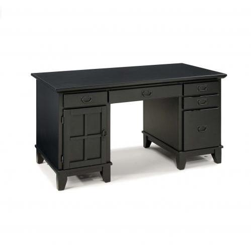 Home Styles Arts And Crafts Pedestal Desk - Ebony by Home Styles