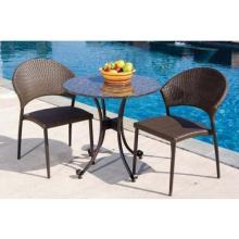 Alfresco Home Vento Granite Top Wicker Outdoor Bistro Set - 30 Inch Round