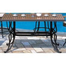 Alfresco Home 64 Inch Rectangular PS Balcony Table With Umbrella Hole