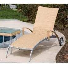 Alfresco Home Sabbia Wicker Outdoor Chaise Lounge Chair With Wheels