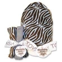 Sweet Safari Blue Hooded Towel & Wash Cloth Bouquet Set