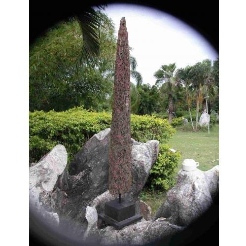 Groovy Stuff Teak Wood Rough Column On Stand - WA-077