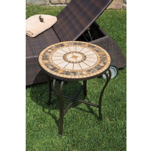 Alfresco Home Compass Outdoor Side Table 20 Inch Round