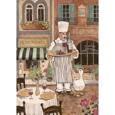 Chef With Wine Poster Print