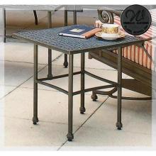 Windham Castings Cast Aluminum Square Woven Top Side Table, Black
