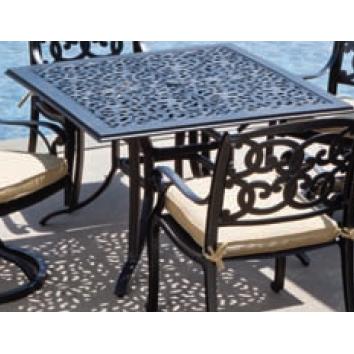 Alfresco Home Scroll 44 Inch Square Dining Table & Base - Antique Topaz