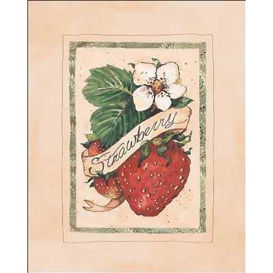 Vintage Strawberry Poster Print