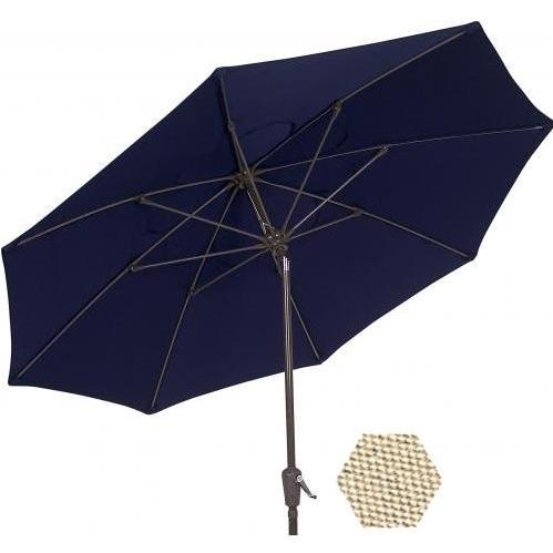 FiberBuilt Outdoor Umbrellas Aluminum 9Ft Diameter, Octagon - Champagne Bronze
