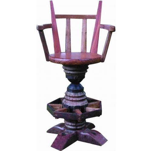 Teak Wood Hub Chair / Bar Stool