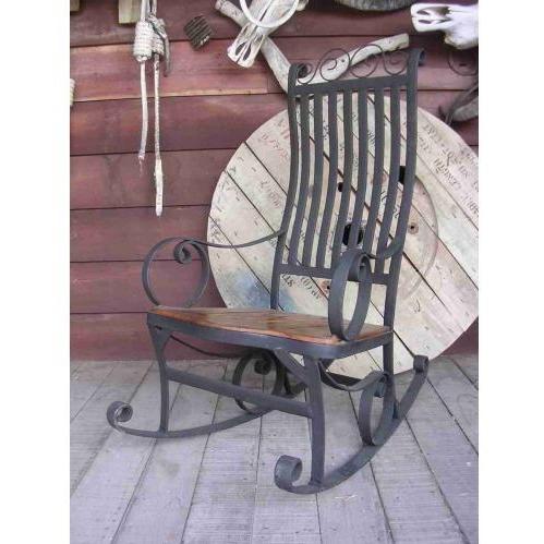Teak Wood Ironhorse Rocking Chair