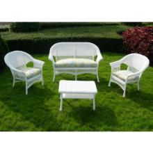North Cape Portland Resin Wicker Patio Lounge Set With Coffee Table - White