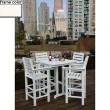 Poly-Wood Recycled Plastic Wood Captain Patio Bar Set - 37 Inch Square
