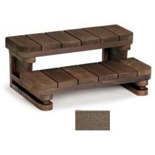 A&B Accessories Recycled Plastic Spa Steps: Two-Tier Piano Key - 34 Inch Driftwood