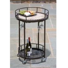 Alfresco Home Pebble Sole Outdoor Serving Cart - 20 Inch Round