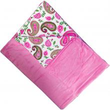 Embroidered Paisley Pink Velour Baby Blanket
