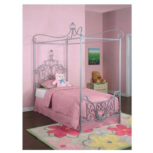 Powell Furniture - Princess Rebecca Sparkle Silver Canopy Twin Size Bed (P01 Frame Sold Separately) - 374-106