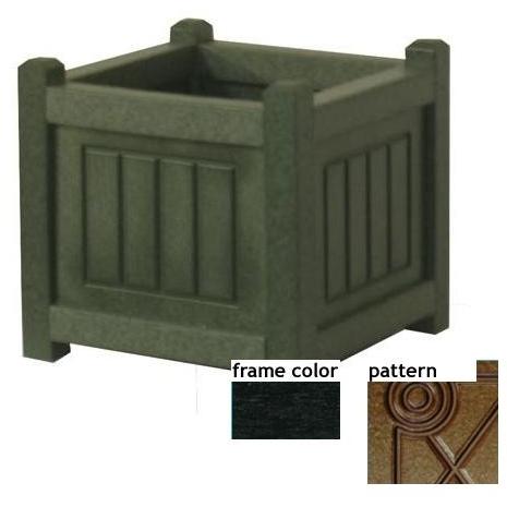 Eagle One Recycled Plastic 12 Inch Nantucket Planter Box Diamond Pattern - Black