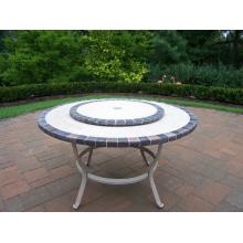 Oakland Living Stone Art Deep Seating Conversation Table With Lazy Susan - 42 Inch