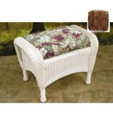 North Cape Richmond Aluminum Frame Resin Wicker Ottoman - Walnut