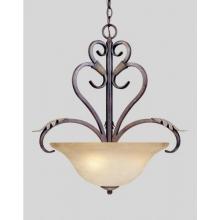 Olympus Tradition Collection Hanging Globe Light Fixture In Cracked Bronze With Silver Finish - 3 Bulbs