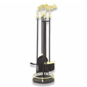 UniFlame 5 Pc Finish: Solid Brass/black Golf Fireset