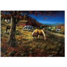 Hillside Gathering Poster Print