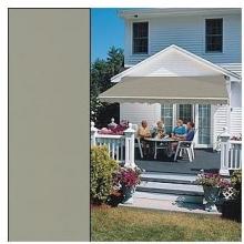 Sunsetter Pro Motorized Awning (10 Ft / Solid Sage) With Traditional Laminated Fabric With Right Mounted Motor And Wall Bracket