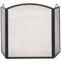 UniFlame 3 Fold Black Wrought Iron Arch Top Medium Screen